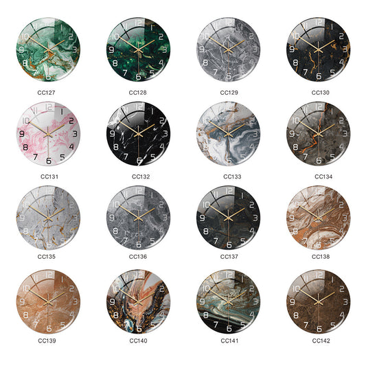 Stylish round marble wall clock
