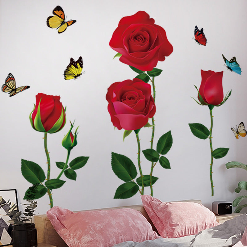 Classic Red Rose Wall Decal Image 4