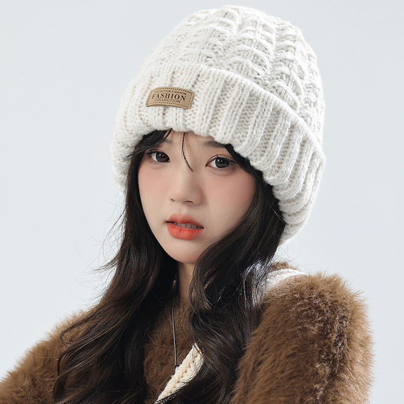 Classic black knitted hat and scarf combo