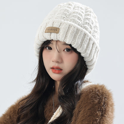 Classic black knitted hat and scarf combo