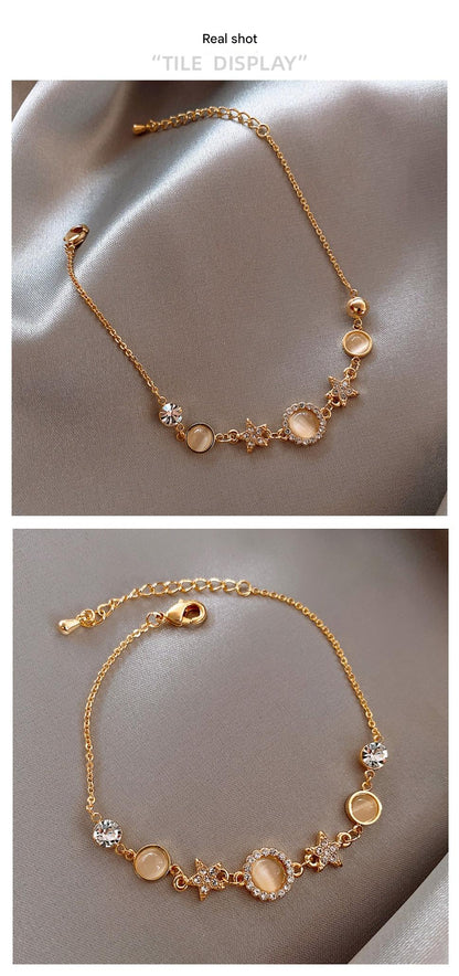 star-shaped cat eye stone bracelet image 5