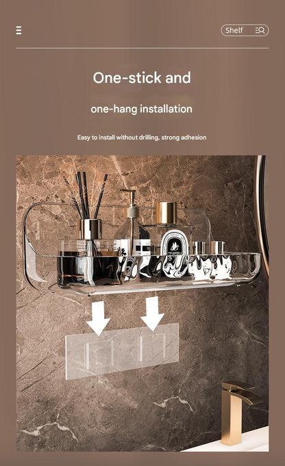 Bathroom storage organizer with no drilling image 2