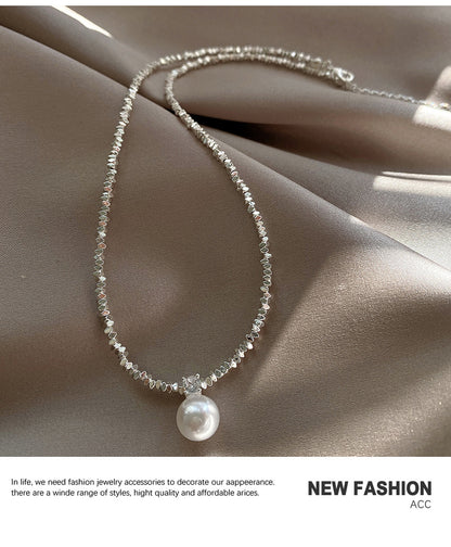 Chic Women's Silver Pearl Necklace Image 7