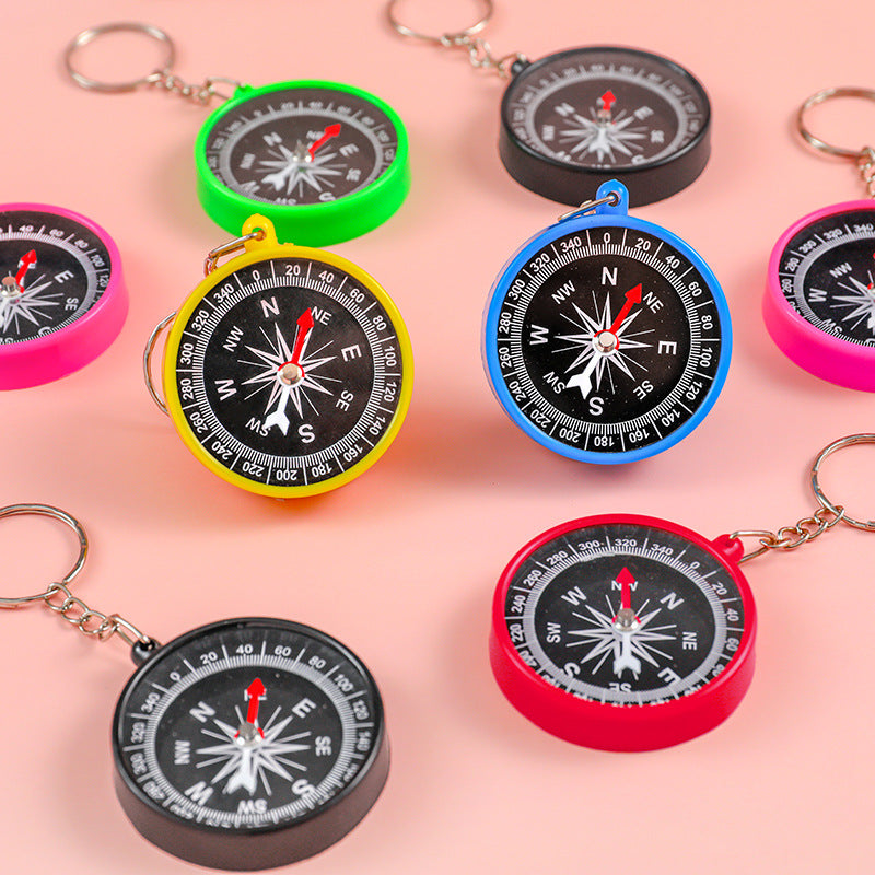 educational keychain compass in bright colors