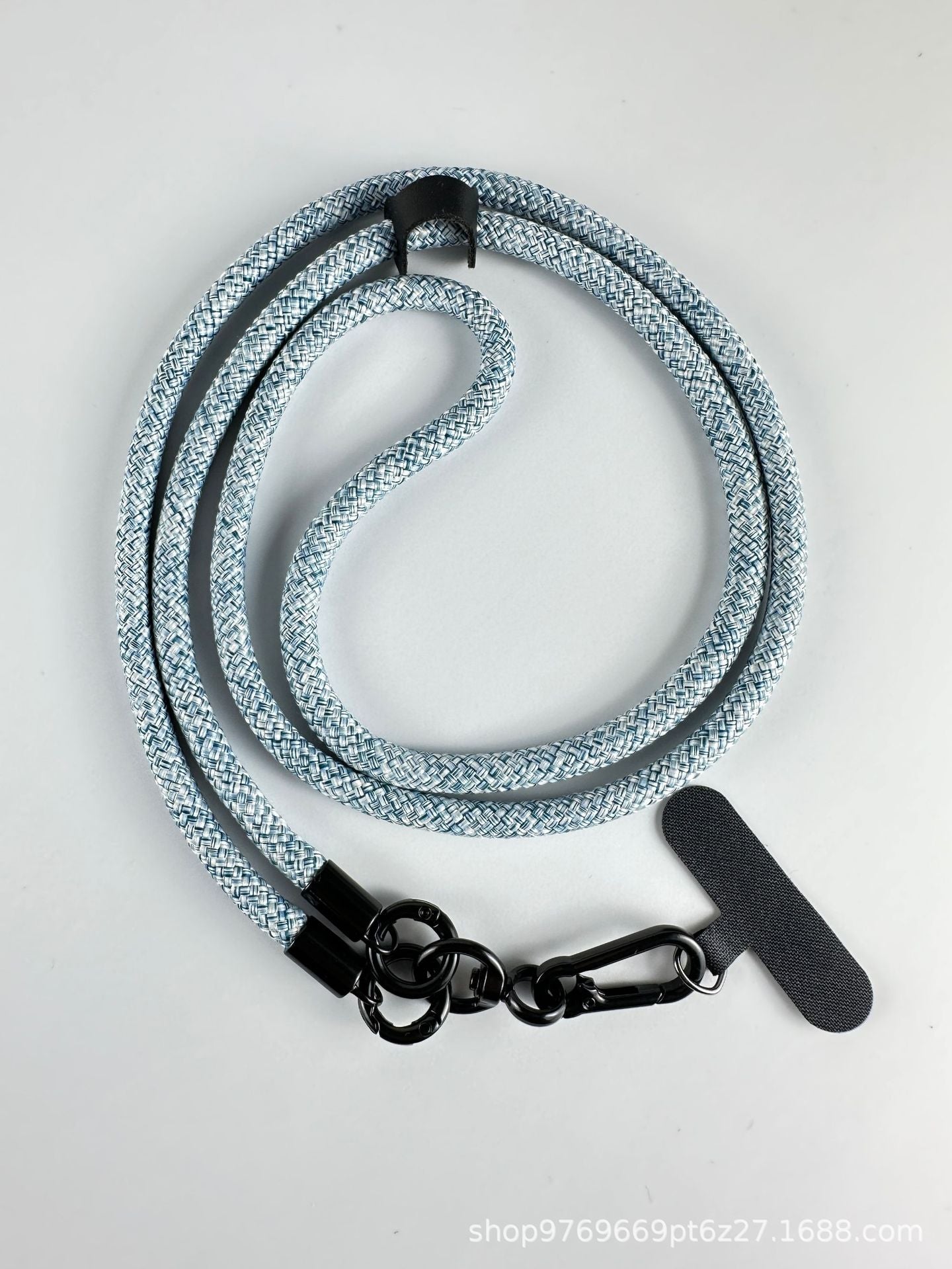 Mobile phone lanyard with metal clasp