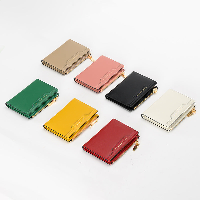 Yellow zipper wallet with card slots
