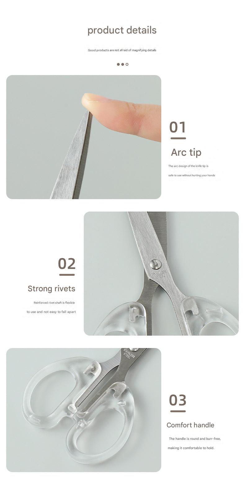 Close-up of sharp scissor blades for precision cutting