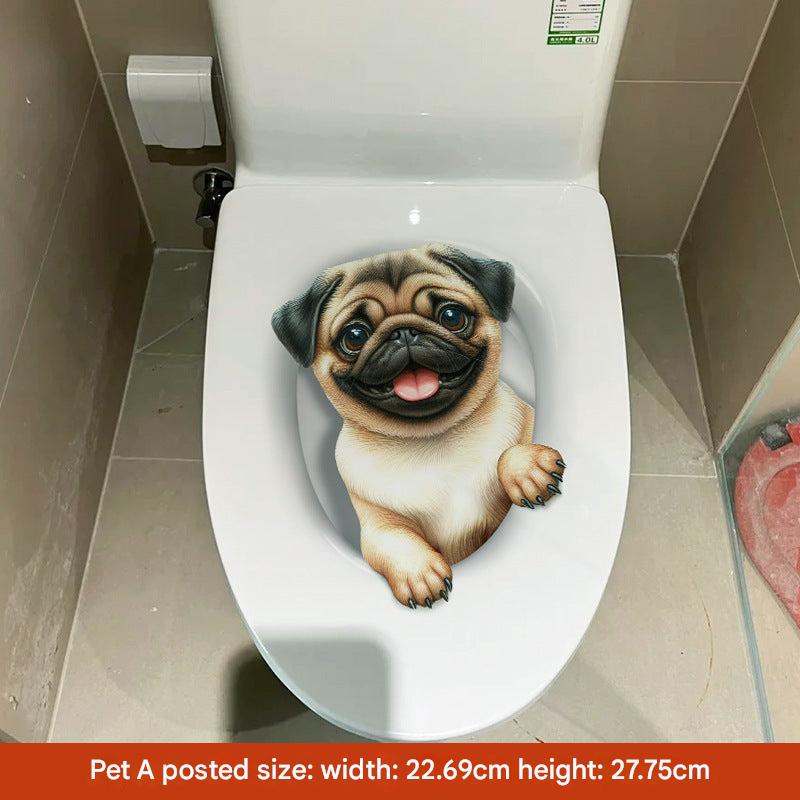 3D cat toilet sticker design 2