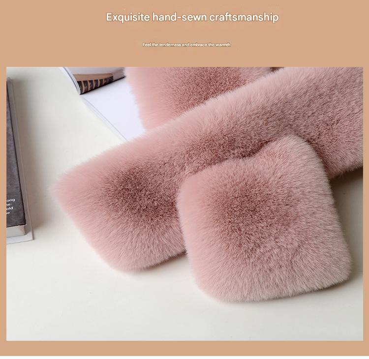Lavish plush scarf against a snowy background