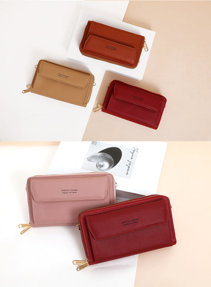 Image of a red PU shoulder bag for women