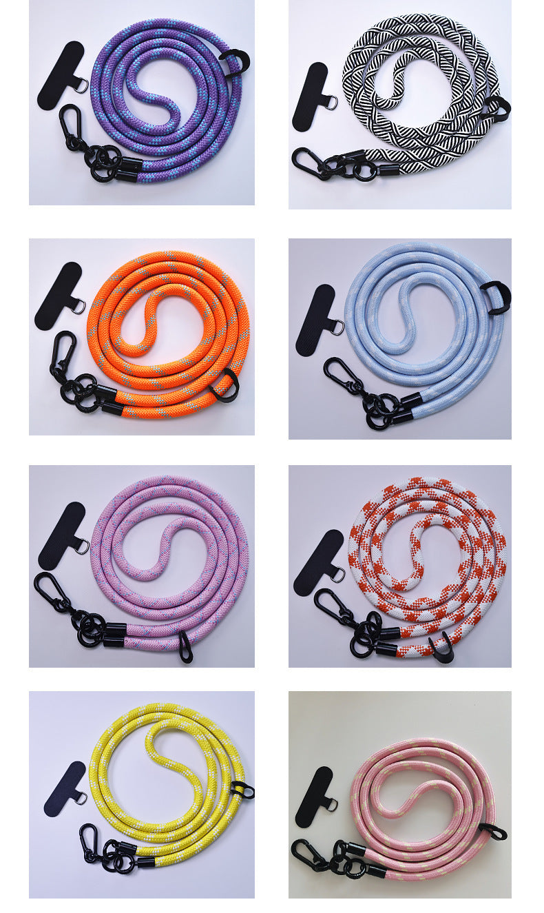 Close-up of nylon phone lanyard design