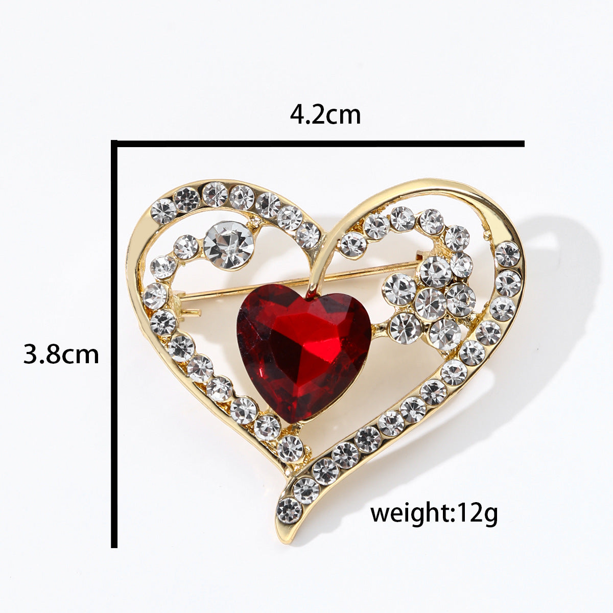 Dazzling brooch with rhinestones