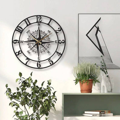 Creative wall clock with compass design
