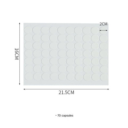 Close-up of reusable acrylic adhesive dots
