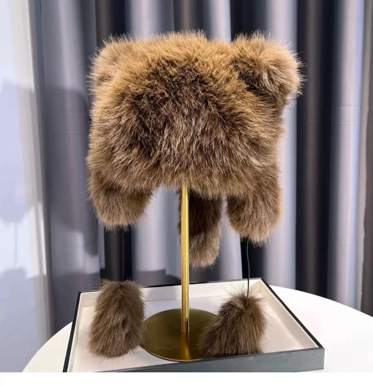 White bear ear winter hat image 7
