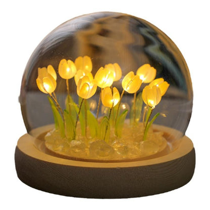 Close-up of tulip lamp details