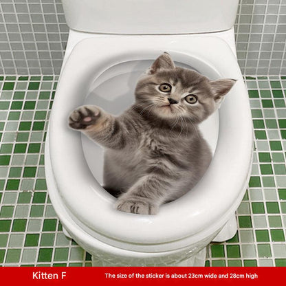 3D cat toilet sticker design 5