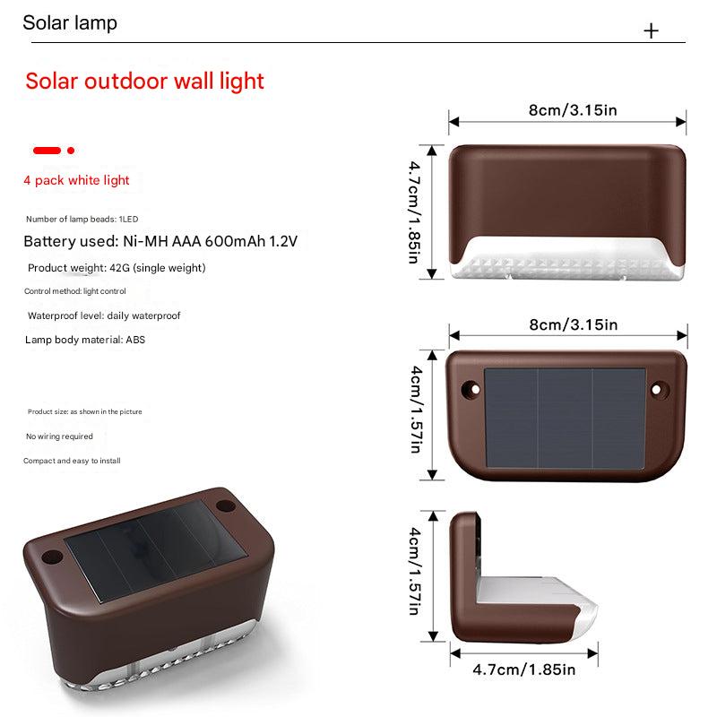 Solar powered railing lights for gardens