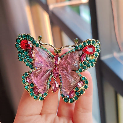 Alloy butterfly brooch in green