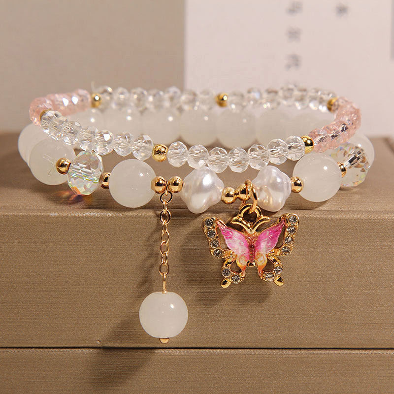 Cute Korean Style Crystal Butterfly Bracelet Image 10