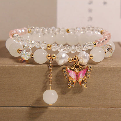 Cute Korean Style Crystal Butterfly Bracelet Image 10