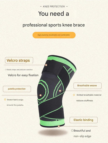 Close-up of knee brace for cycling