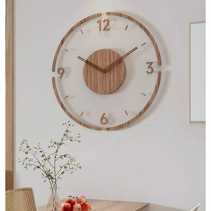 modern floating clock in living room