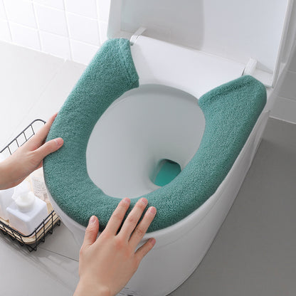 Extra thick toilet seat cover in purple pink