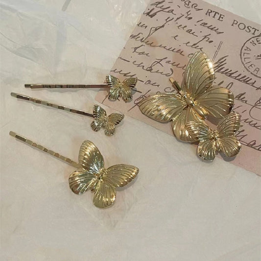 Elegant Metal Butterfly Hair Clip - Silver