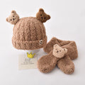 Half-Side Plush Bear Two-Piece Set [Brown]