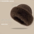 Imitation Fox Fur Mongolian Hat [Coffee]