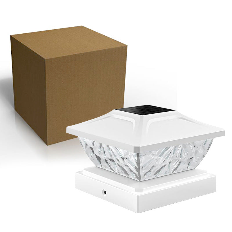 Outdoor solar garden pillar light with LED