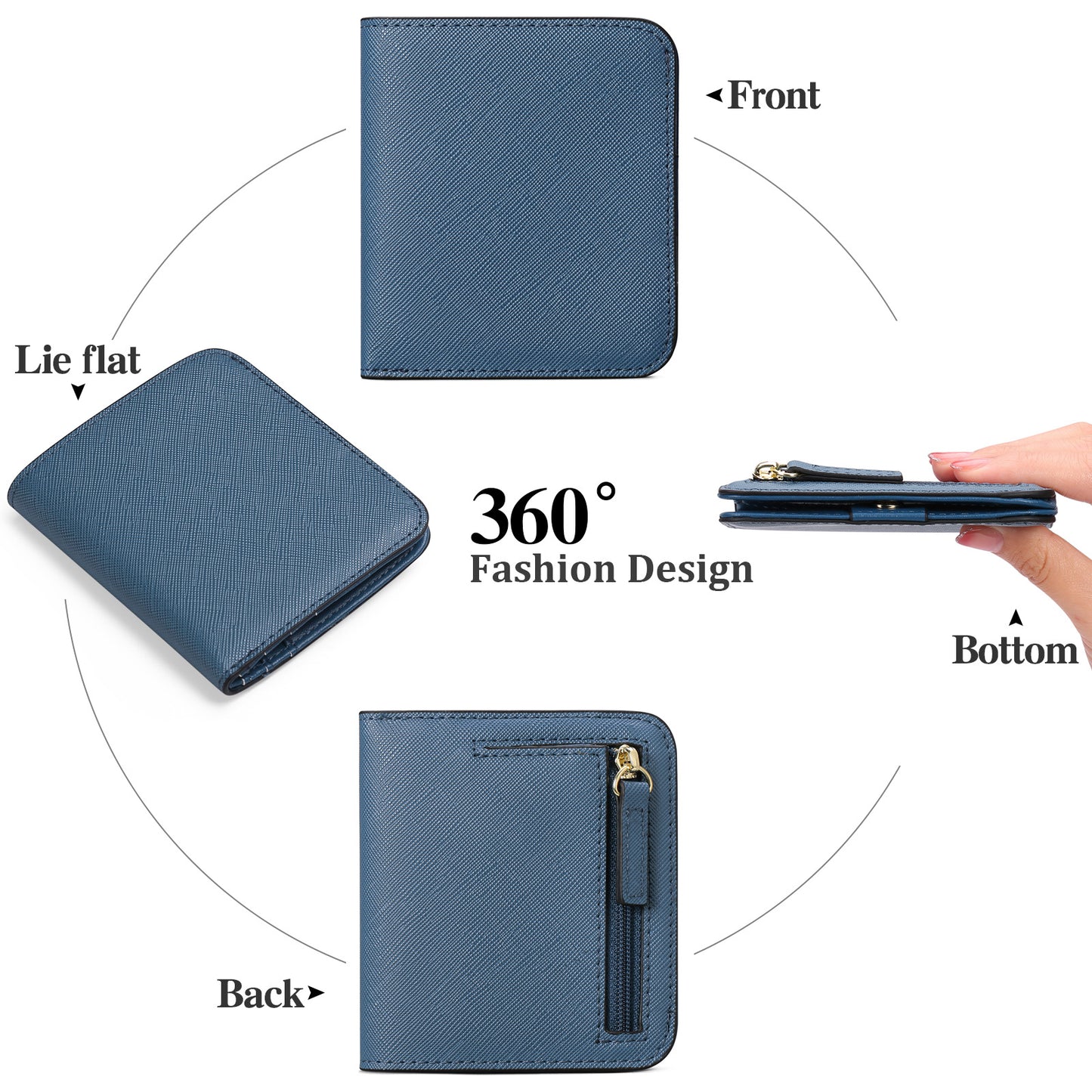 Women's slim wallet in starry black