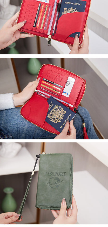 RFID passport holder brown