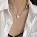 Vintage Bead Broken Silver Necklace