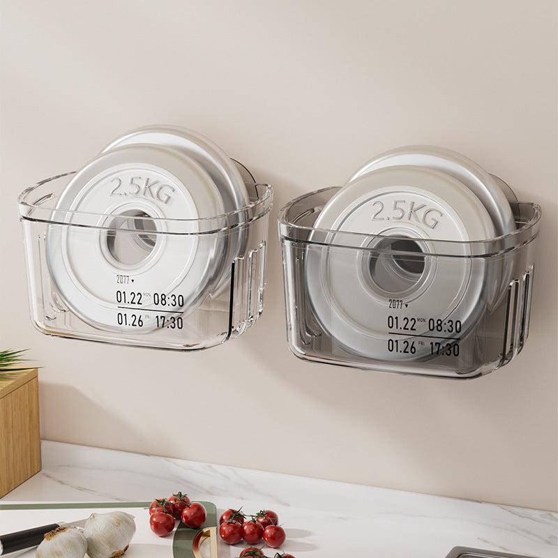 Image of wall-mounted spice rack in kitchen