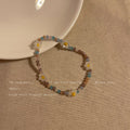 Coffee Contrast Small Flower Bracelet