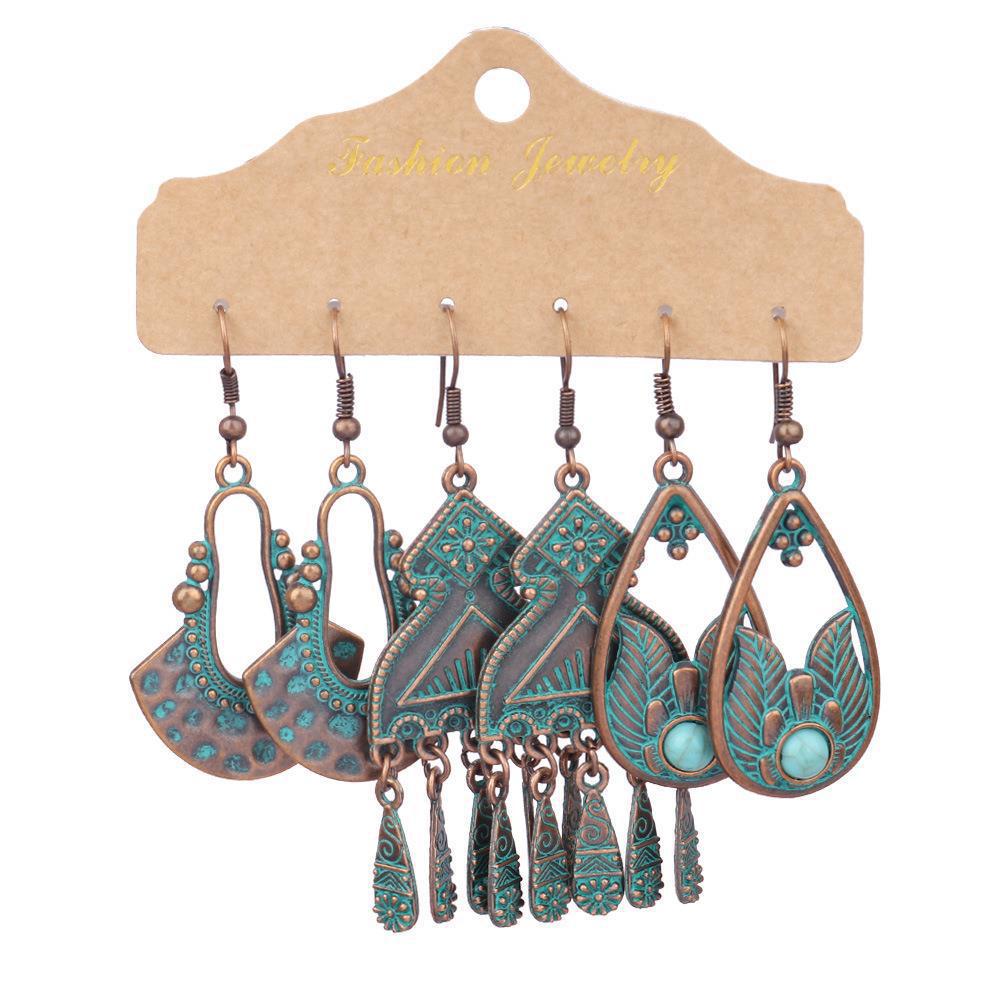 Vintage Bohemian Long Tassel Earrings in Purple - Image 1