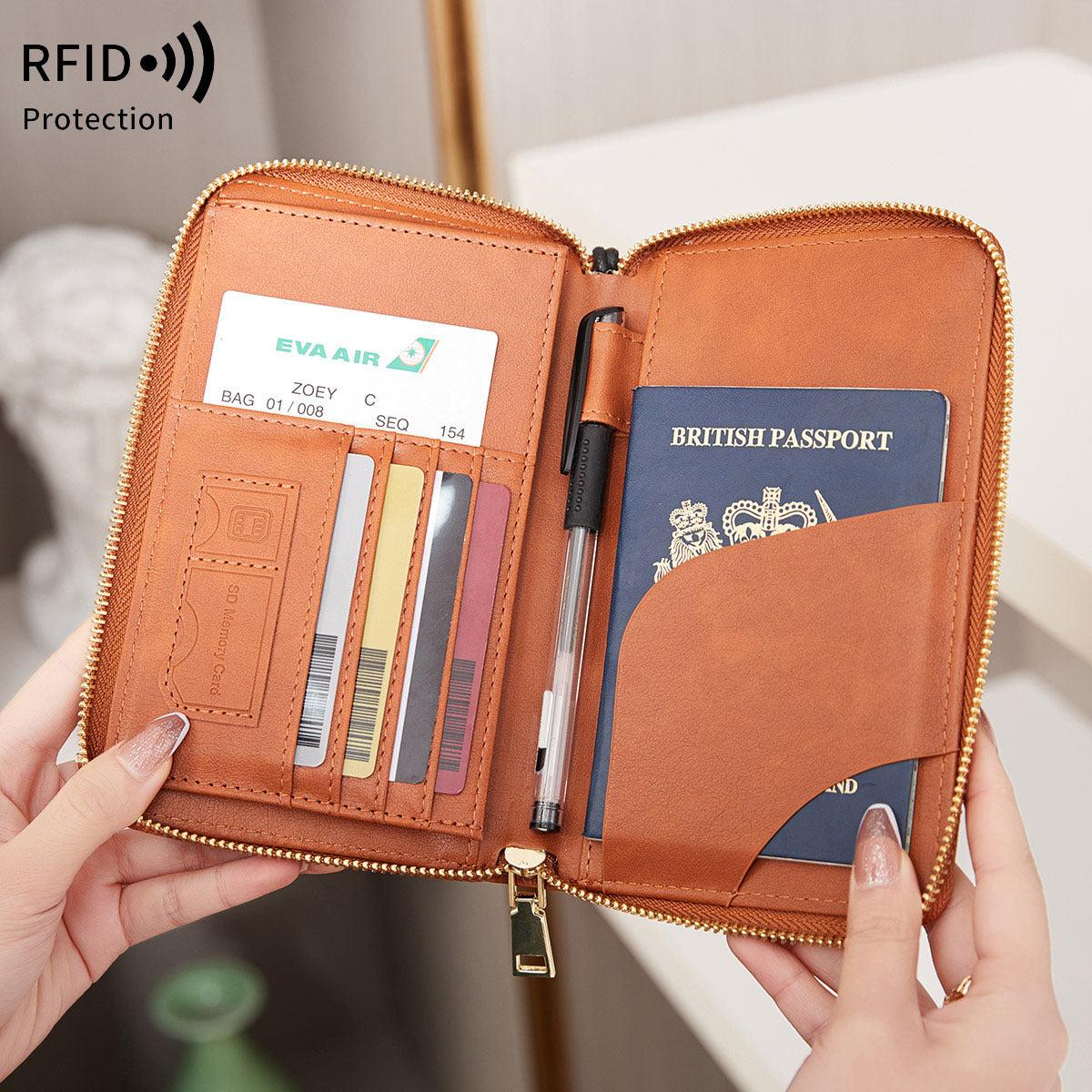 RFID passport holder green