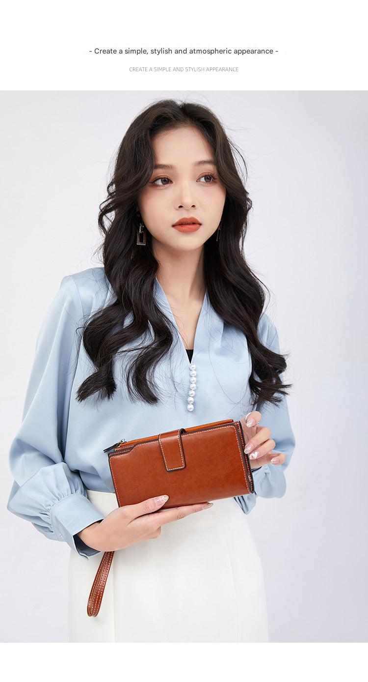 Vintage PU leather wallet in peacock blue