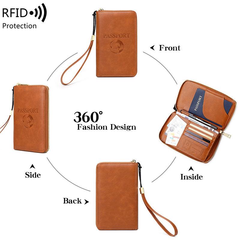 RFID passport holder dark blue
