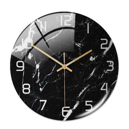 Stylish round marble wall clock
