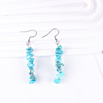 Handmade Natural Stone Crystal Drop Earrings Image 1