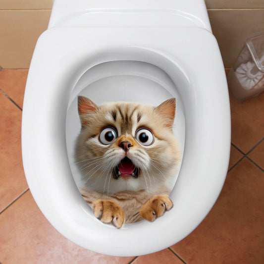 3D cat toilet sticker design 5