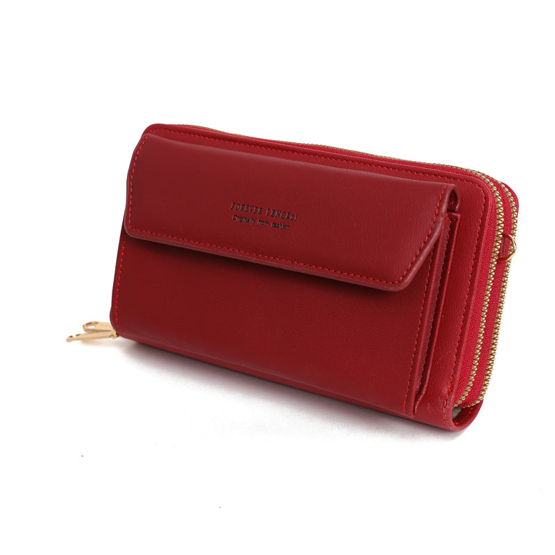Image of a red PU shoulder bag for women