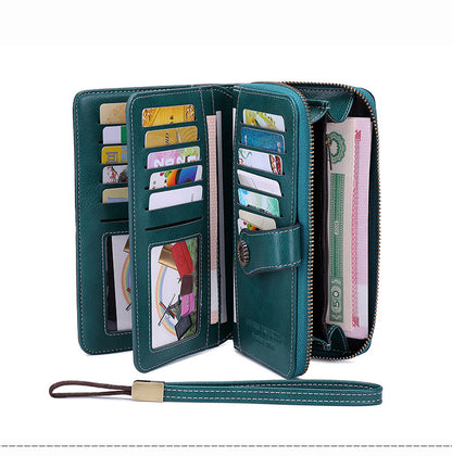 light blue zip wallet for women