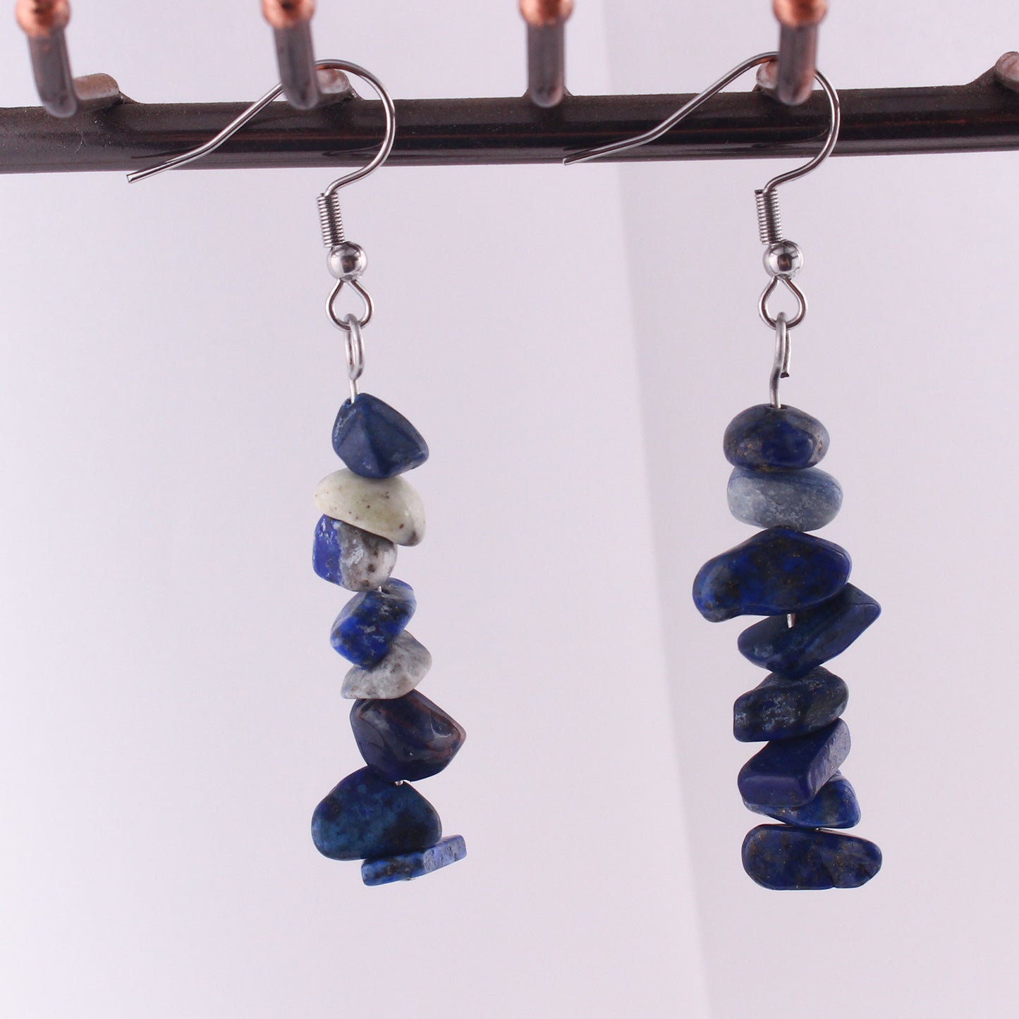 Handmade Natural Stone Crystal Drop Earrings Image 3