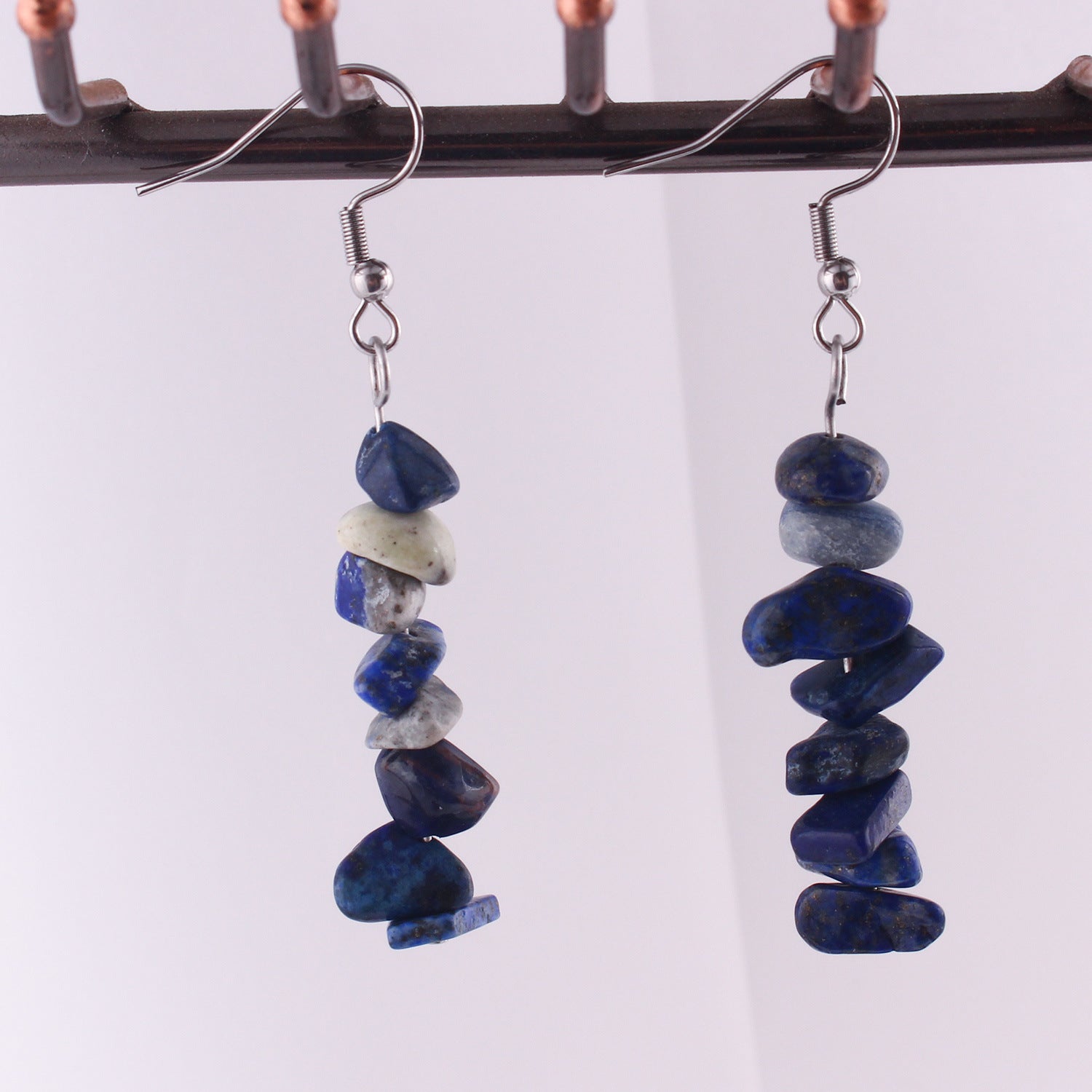Handmade Natural Stone Crystal Drop Earrings Image 3