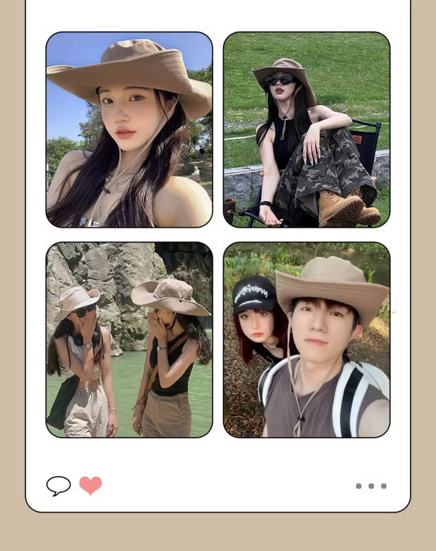 Image of summer cowboy hat in khaki