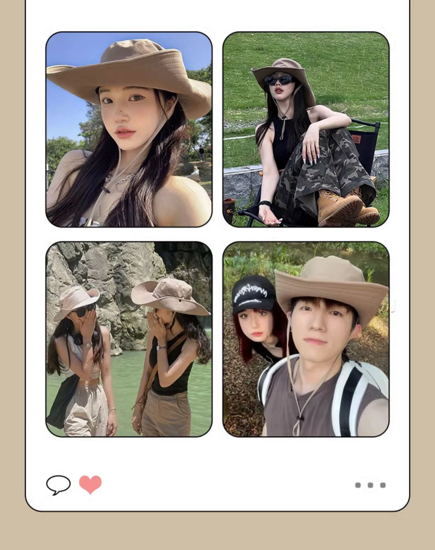 Image of summer cowboy hat in khaki